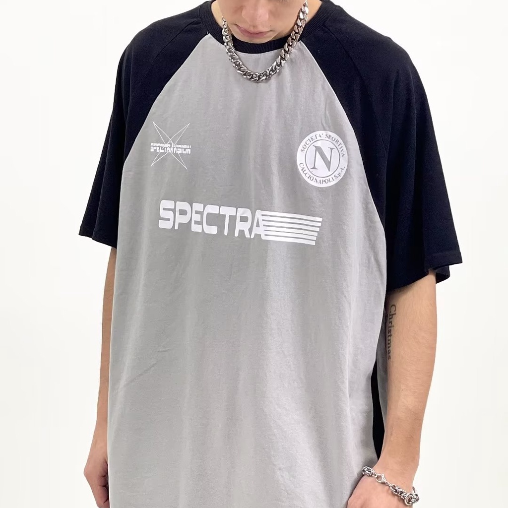 Áo Thun Raglan Tay Ngắn Dáng Rộng Phong Cách Thời Trang Đường Phố Mỹ