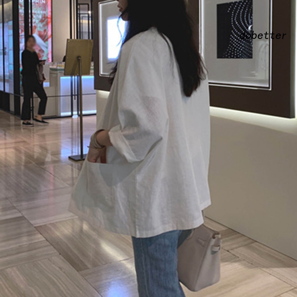 Áo Khoác Cardigan Cổ Tròn Tay Dài Dáng Rộng Phối Túi Trước Nhanh Khô Thời Trang Mùa Hè Cho Nữ