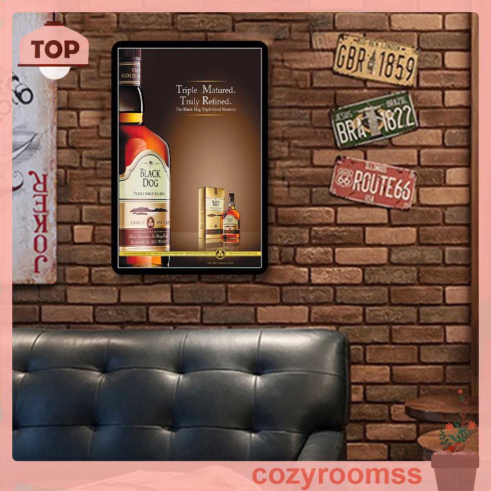 Tranh Kim Loại Treo Tường Hình Chữ Nhật Phong Cách Vintage Trang Trí Nội Thất Quán Bar