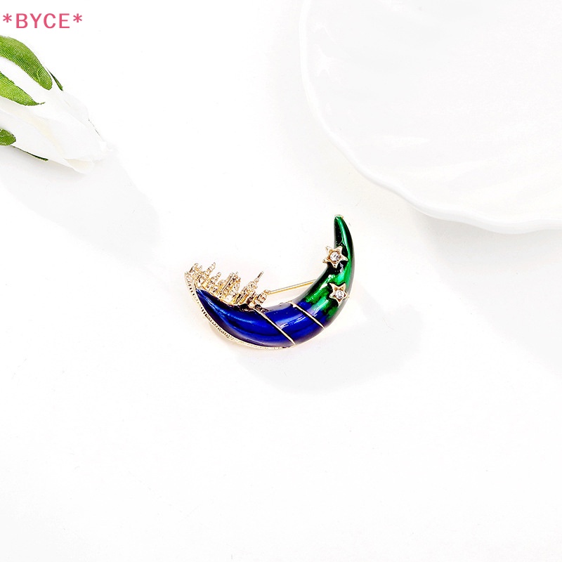 Ghim Cài Áo Hình Lâu Đài Mặt Trăng Tráng Men Thời Trang Cho Nữ Mới