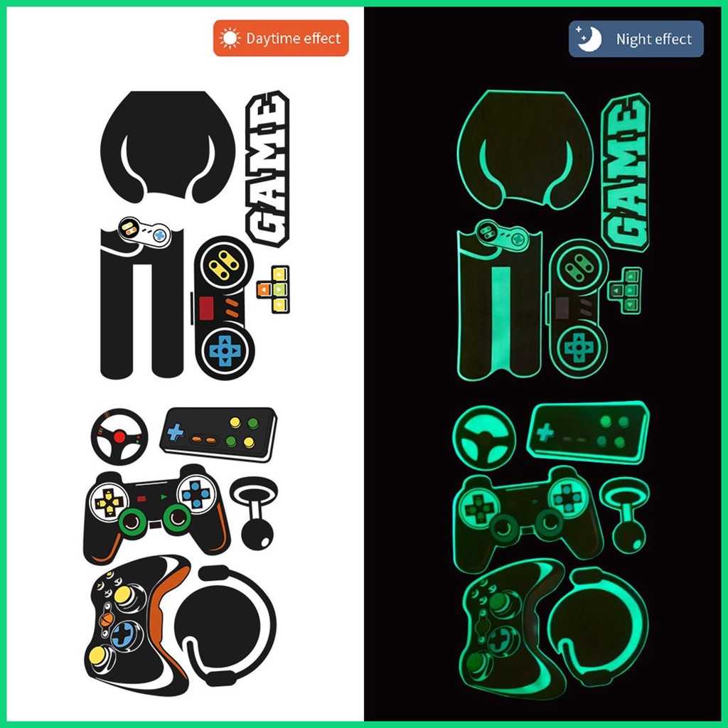 Miếng Dán Tường Dạ Quang Hình Tay Cầm Chơi Game Độc Đáo Trang Trí Nhà Cửa