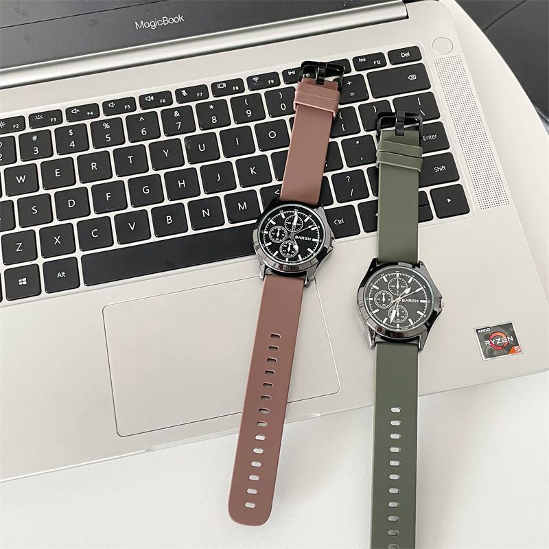 Đồng Hồ Đeo Tay Ba Mắt Màu Đen Thời Trang Xu Hướng Mới Cho Cặp Đôi