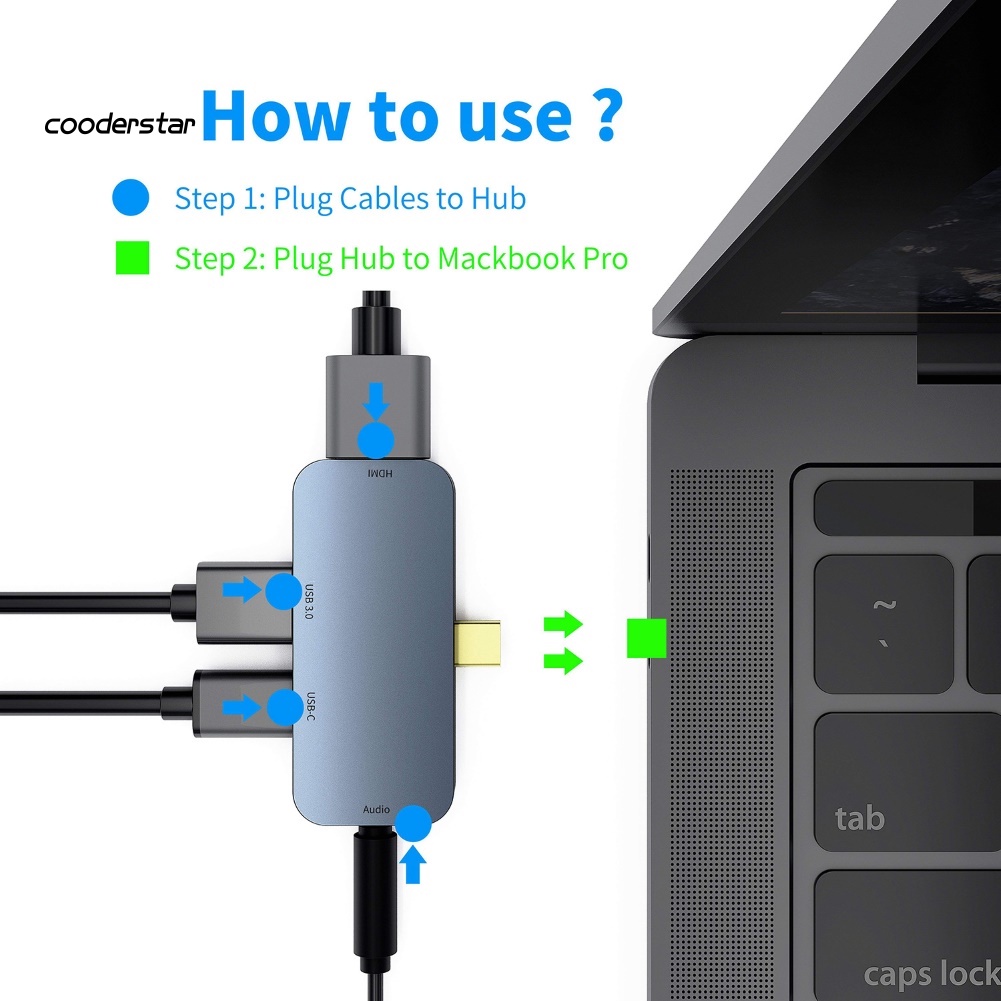 Cáp Chuyển Đổi 4 Trong 1 Type-C USB-C Sang 4K HDMI 60W PD USB 3.0 3.5mm AUX Cho Laptop