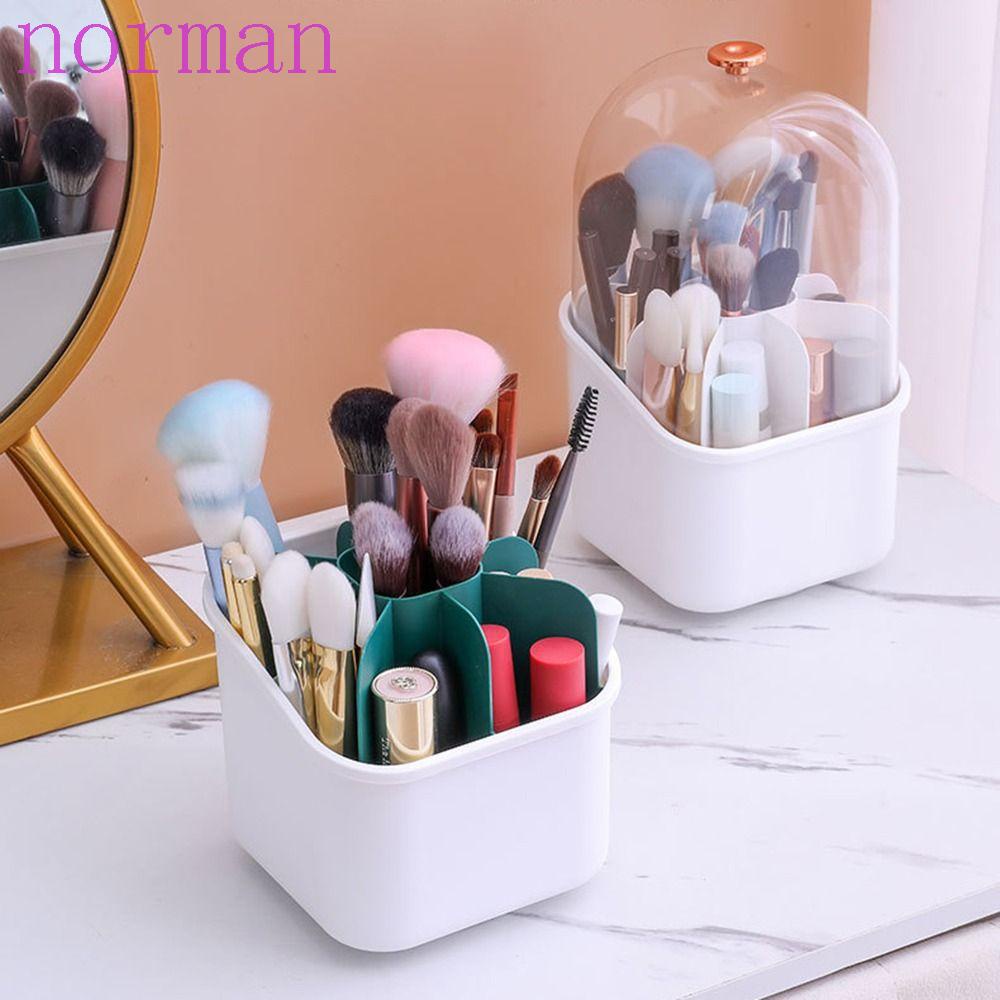 Giá Đỡ Cọ Trang Điểm Xoay 360 Độ Tiện Dụng° Hộp Đựng Cọ Trang Điểm Đa Năng Có Nắp Đậy Giá Đỡ