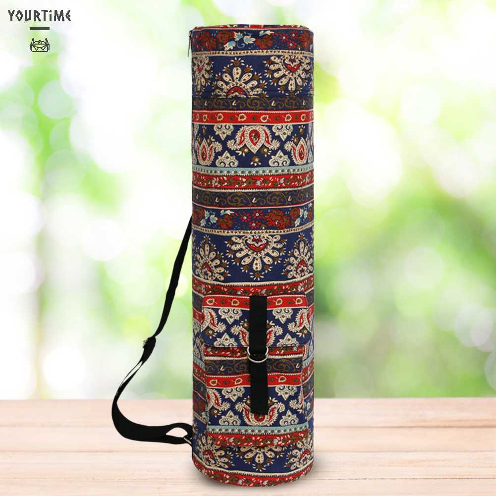 Túi Đựng Thảm Tập Yoga Bằng Vải Bạt In Họa Tiết Thời Trang Có Túi Đựng Cho Nam &amp; Nữ