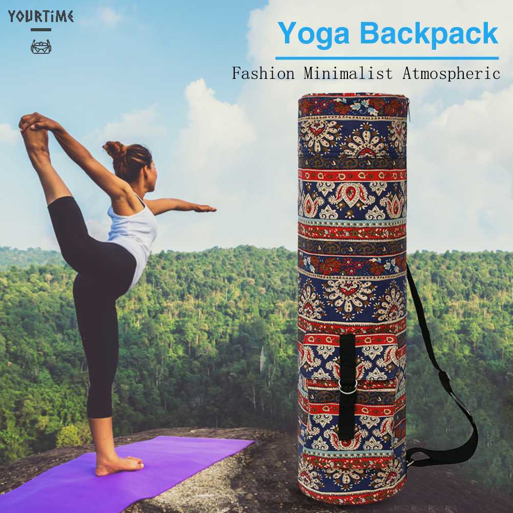 Túi Đựng Thảm Tập Yoga Bằng Vải Bạt In Họa Tiết Thời Trang Có Túi Đựng Cho Nam &amp; Nữ