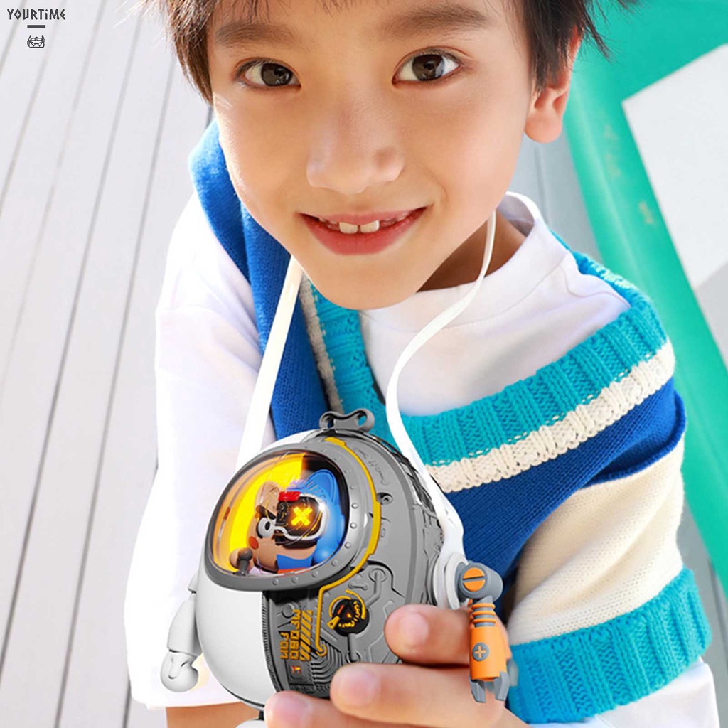 Quạt Làm Mát Mini 3 Bánh Răng 900mAh Đeo Cổ Không Cánh Có Đèn Ban Đêm