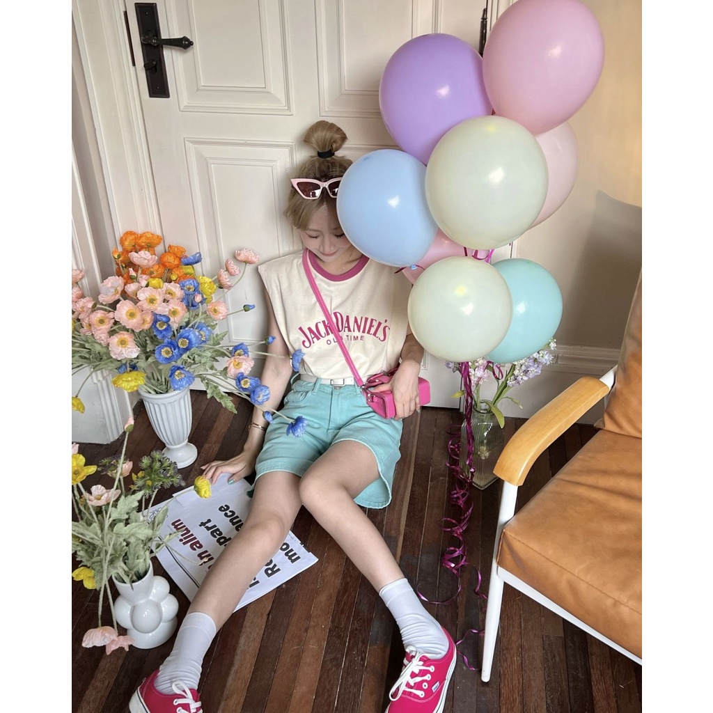 Áo Sát Nách Cổ Tròn In Chữ Thời Trang Mùa Hè Cho Nữ