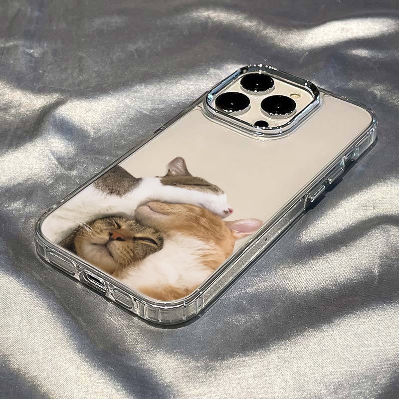 ✅Ốp Điện Thoại Dẻo Họa Tiết Hoạt Hình Chú Mèo Dễ Thương Chống Sốc Cho iPhone12plus7 / 13 14pro 11In 8