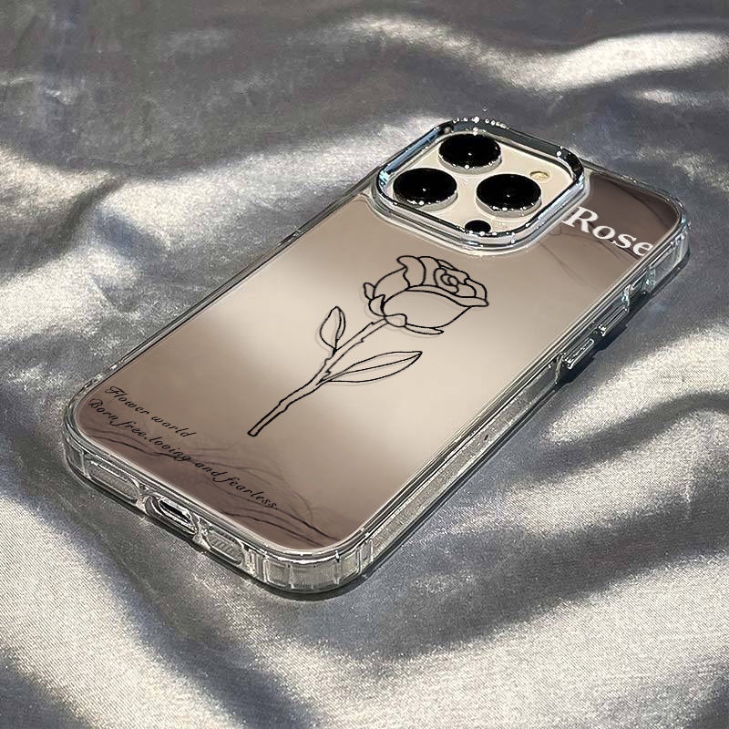 ✅Ốp Điện Thoại Mềm Chống Sốc Họa Tiết Hoa Hồng Màu Gradient Cho Iphone 11 13max7814pro / plus 12