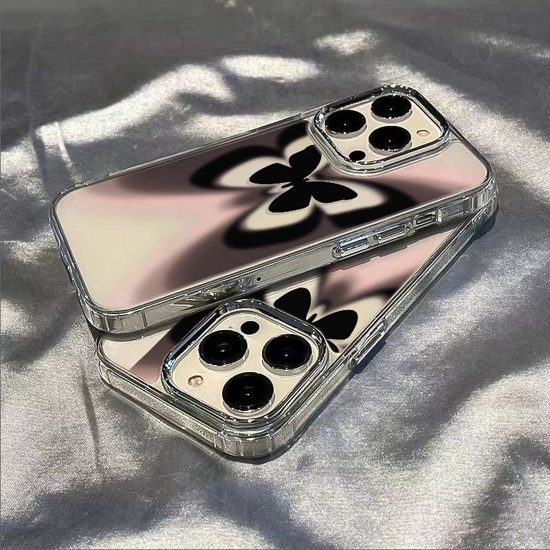 ✅Ốp Điện Thoại Mềm Hình Bướm Đen Chống Sốc Cho iPhone 13iPhone1211plus 87 / xs max14pro F4PP