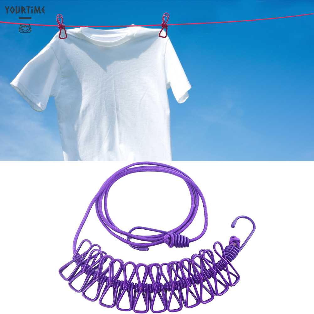 Dây Phơi Quần Áo Có Thể Gấp Gọn Kèm Kẹp Tiện Dụng Cho Gia Đình / Ban