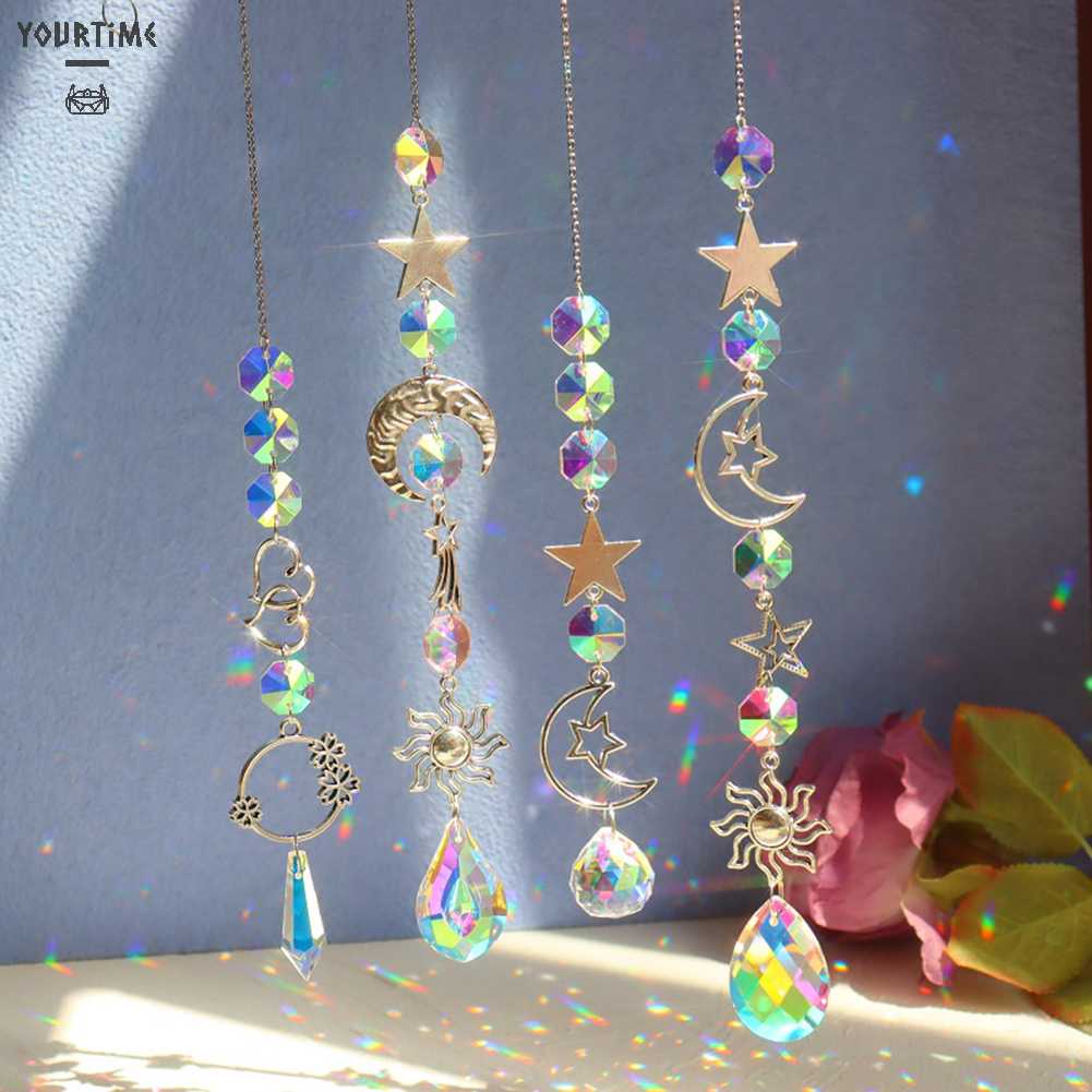 Chuông Gió Pha Lê Treo Cửa Sổ Trang Trí Bắt Đèn