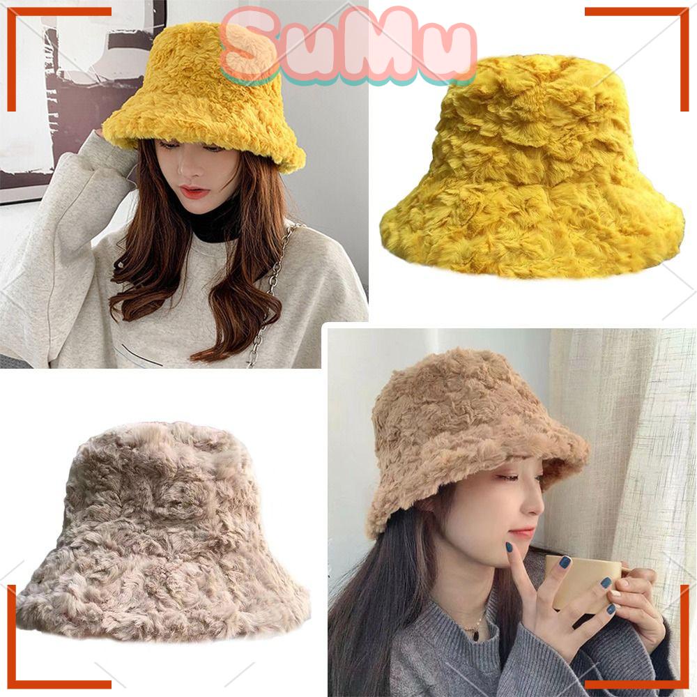 Mũ Bucket Panama Mềm Mại Ấm Áp Thời Trang Dành Cho Nữ