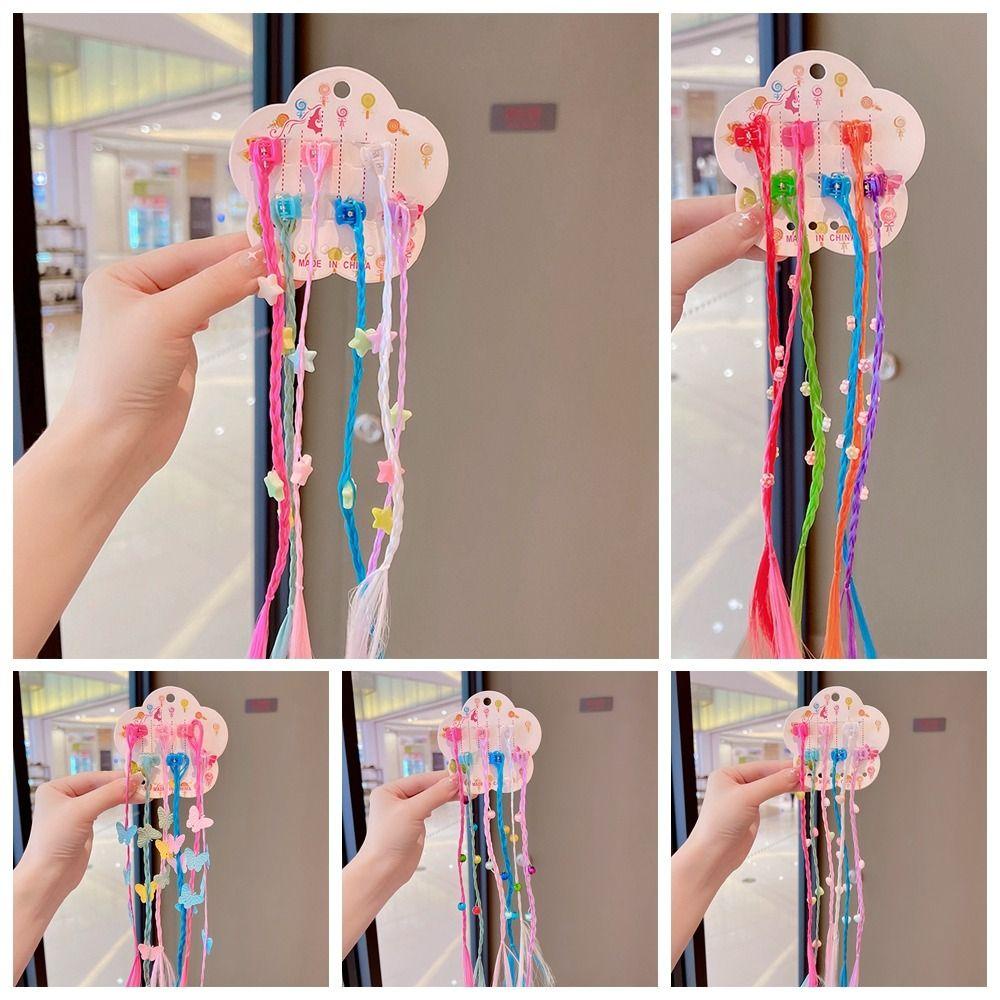 JARRED Set 6 Tóc Giả Thắt Bím Đuôi Ngựa Bằng Sợi Tổng Hợp Chất Lượng Cao Nhiều Màu Sắc Tự Nhiên Trang Trí Tóc Đuôi Ngự