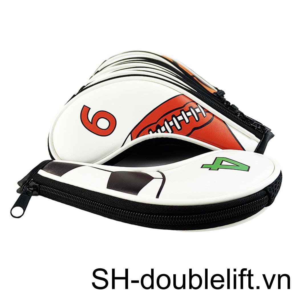 Set 9 Vỏ Bọc Đầu Gậy Đánh Golf Có Số Bảo Vệ Cổ Dài