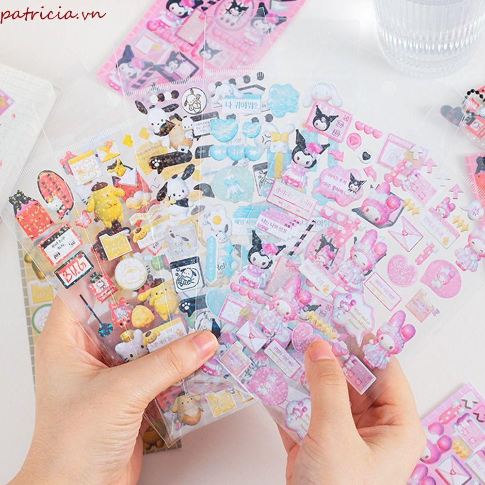 Bộ 5 Tấm Hình Dán Trang Trí Sổ Tay Hình Thỏ Melody Kuromi Dễ Thương