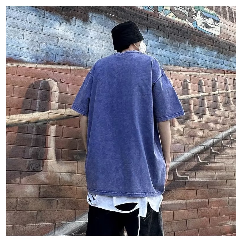 Áo Thun Cotton Tay Ngắn Cổ Tròn Dáng Rộng In Họa Tiết Độc Đáo Thời Trang Mùa Hè Cho Nam