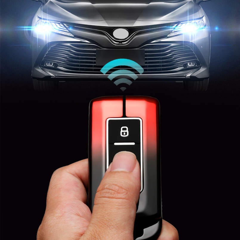 Hợp kim kẽm phát sáng từ xa hộp đựng chìa khóa ô tô nắp túi fob giá đỡ vỏ móc khóa cho mitsubishi outlander triton lancer asx pajero montero sport mirage xpander attrage