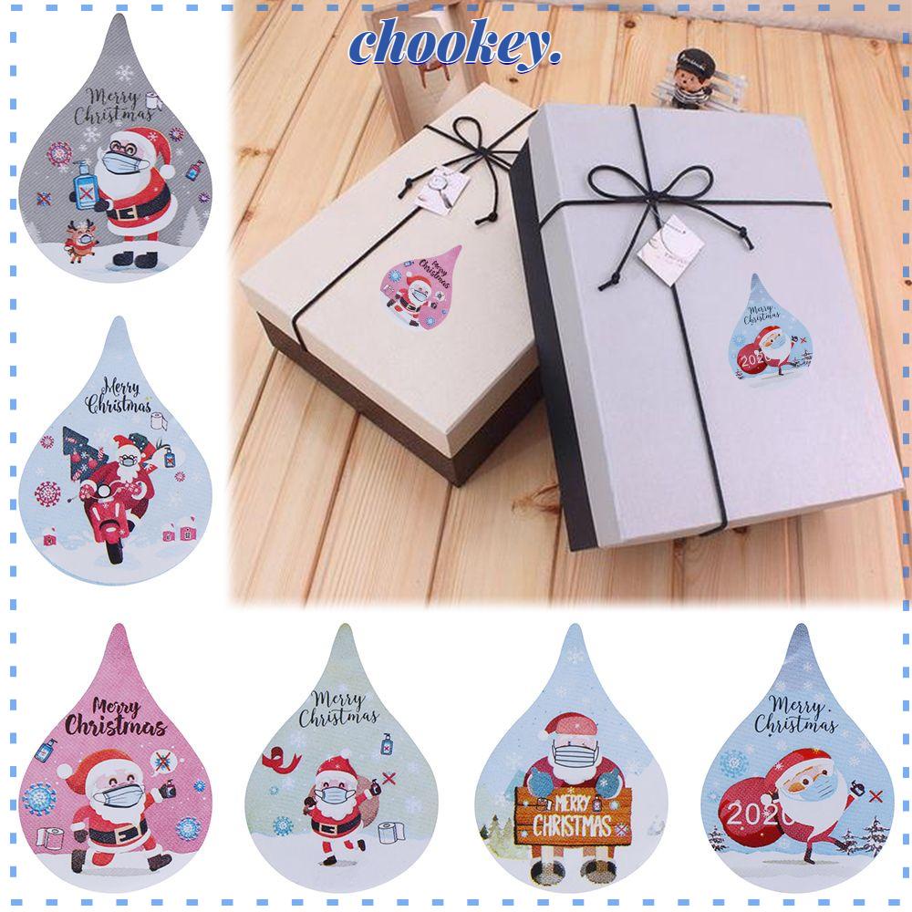 CHOOKEY 500 Nhãn Dán Trang Trí Giáng Sinh Tự Dính Họa Tiết Dễ Thương