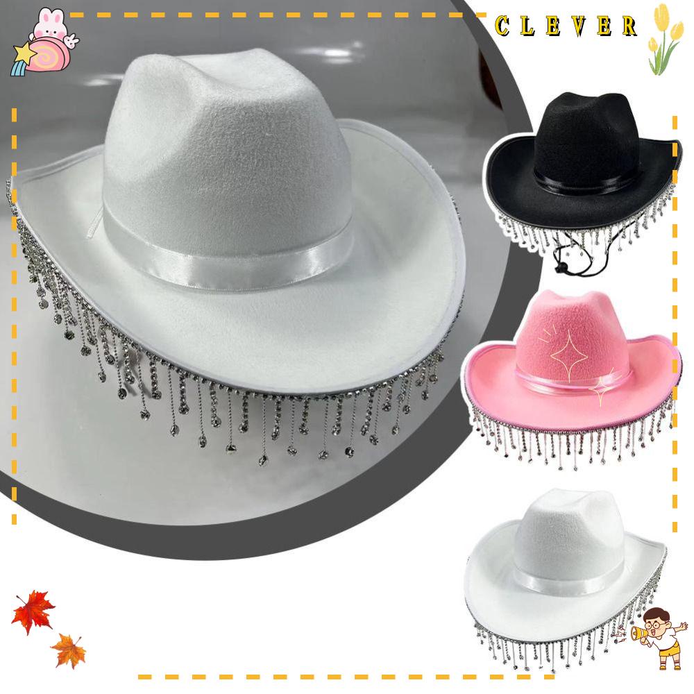 Nón Cao Bồi Phối Tua Rua Thời Trang Dự Tiệc Mới Cho Nam Và Nữ