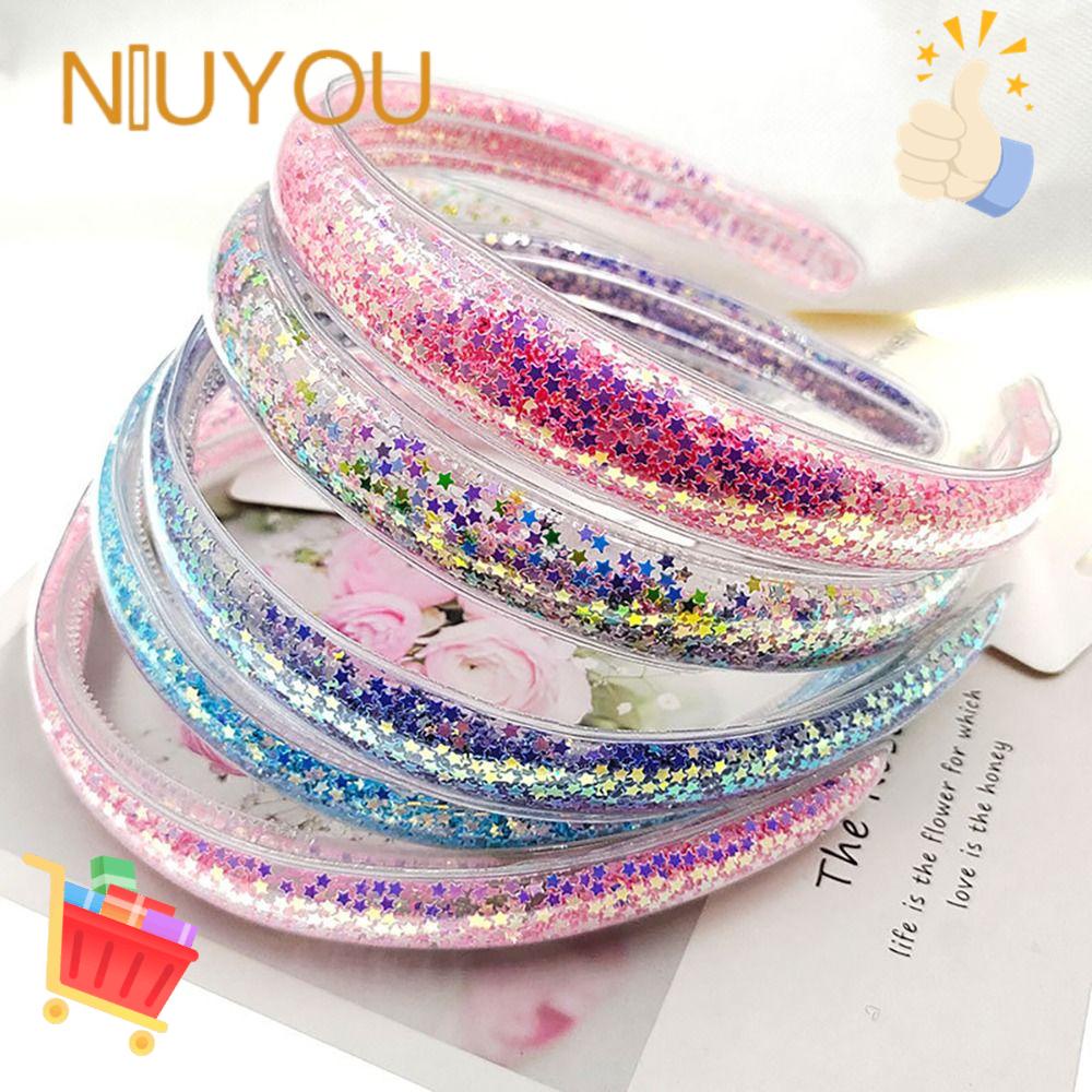 Băng Đô Trong Suốt Phối Kim Tuyến Nước Lấp Lánh Dành Cho Bé Gái