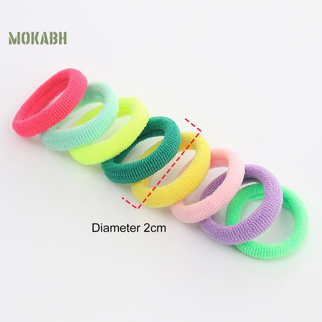 Bộ 100 Dây Cột Tóc Co Giãn Chống Rơi Màu Sắc Ngọt Ngào Xinh Xắn Cho Bé Gái