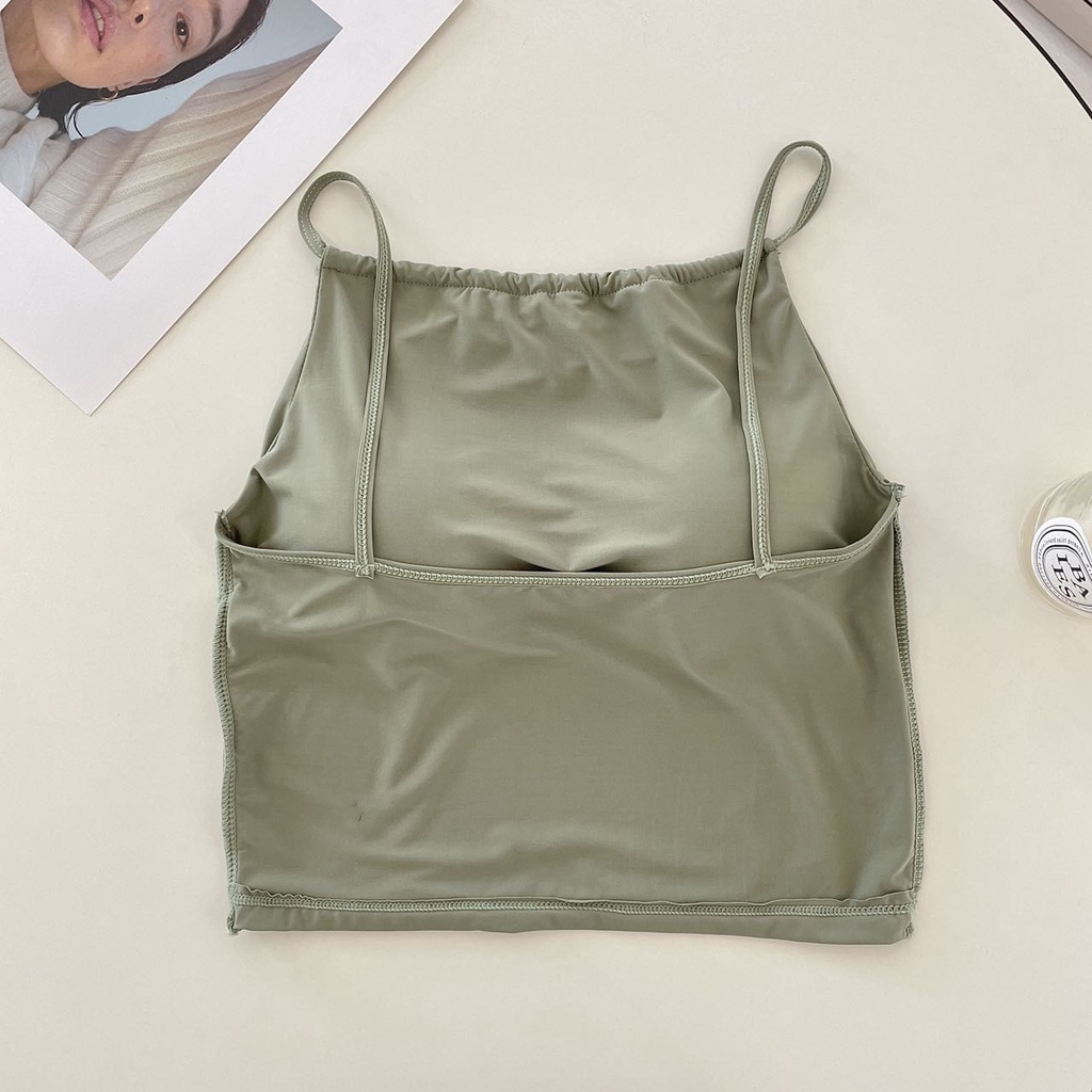 Áo Tanktop Đệm Ngực Bằng Lụa Lạnh Màu Trơn Đa Năng 19827