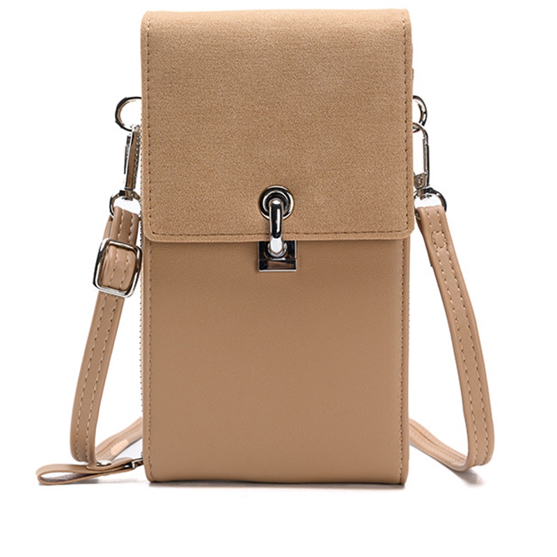 Túi Đựng Điện Thoại Hình Vuông Màu Trơn Đơn Giản Dễ Phối Đồ Cho Nữ