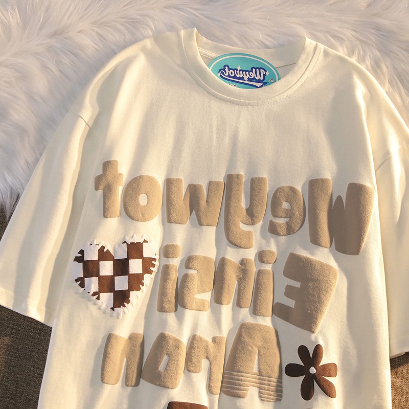 Áo Thun Tay Ngắn Dáng Rộng Phong Cách Hip Hop Âu Mỹ Thời Trang Mùa Hè Cho Cặp Đôi