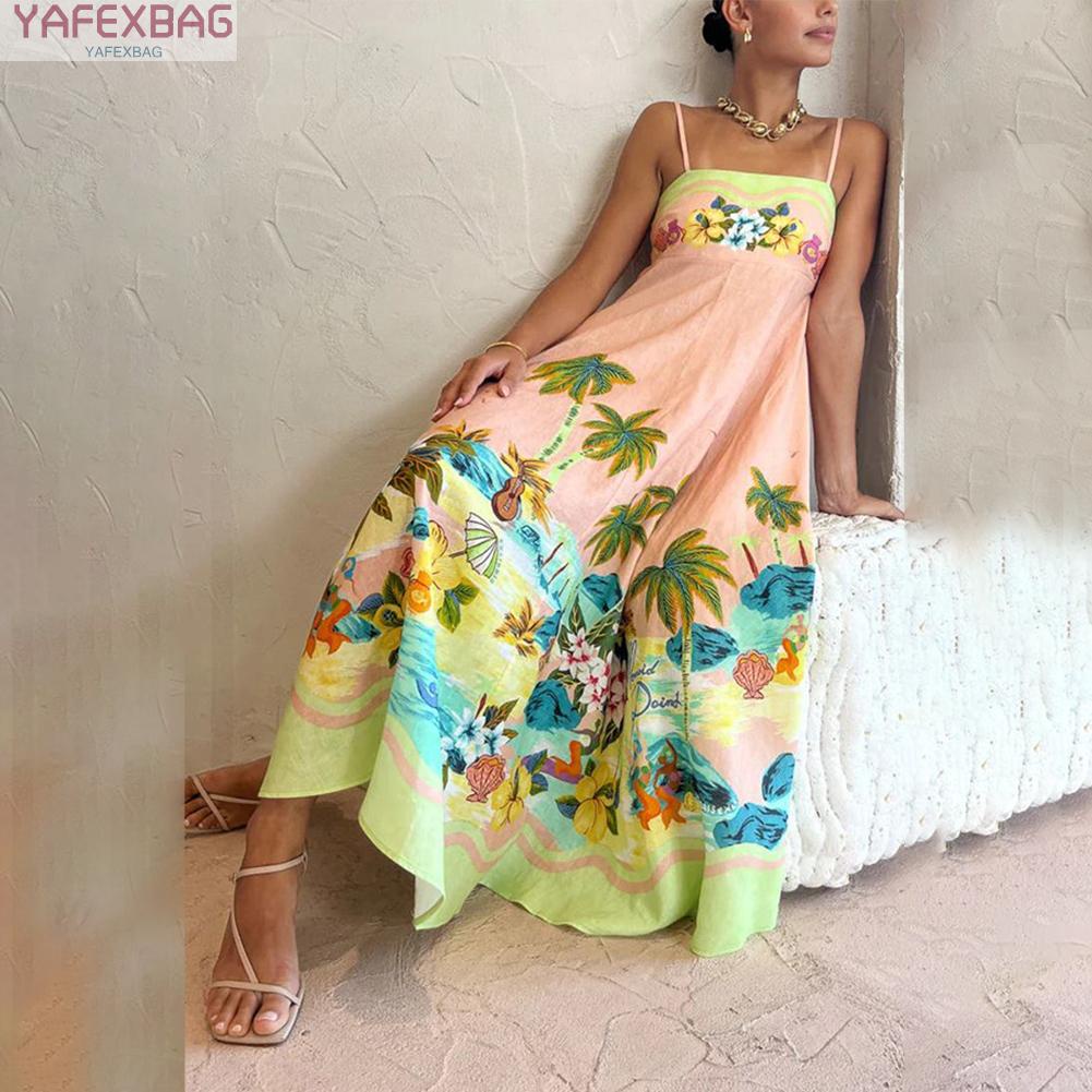 Chic and Comfy Pink Bohemian Beach Maxi Dress for Women Summer Sundress with Floral Print