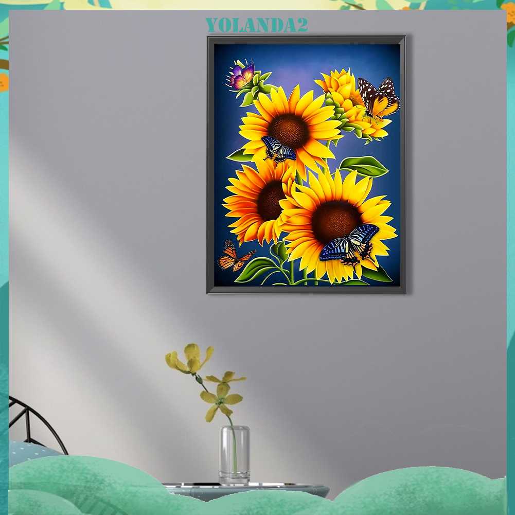 Tranh Đính Đá Kim Cương Toàn Bộ 5D DIY Hình Vẽ Hoa Trang Trí Nhà Cửa