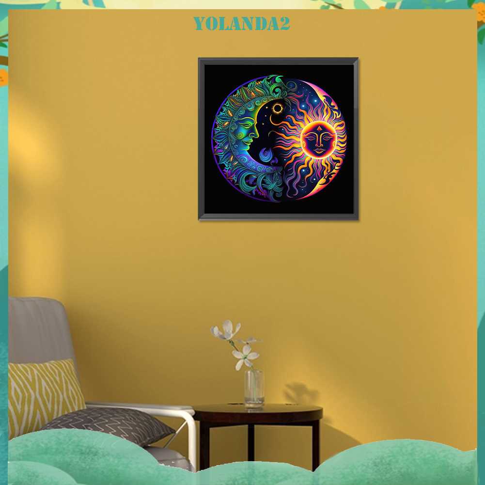 Tranh Đính Đá Kim Cương Toàn Bộ 5D DIY Hình Vẽ Trăng Sao