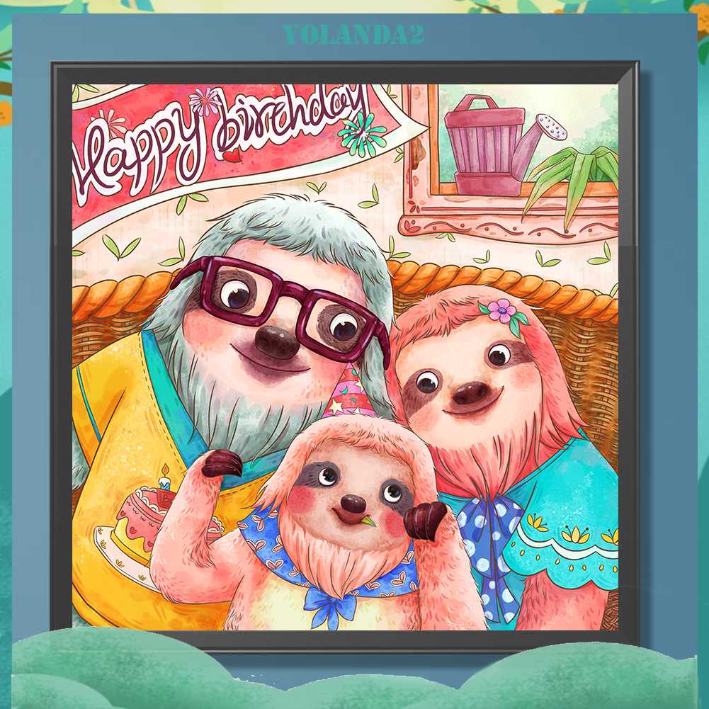 Tranh Đính Đá Kim Cương Toàn Bộ 5D DIY Hình Vẽ Con Lười