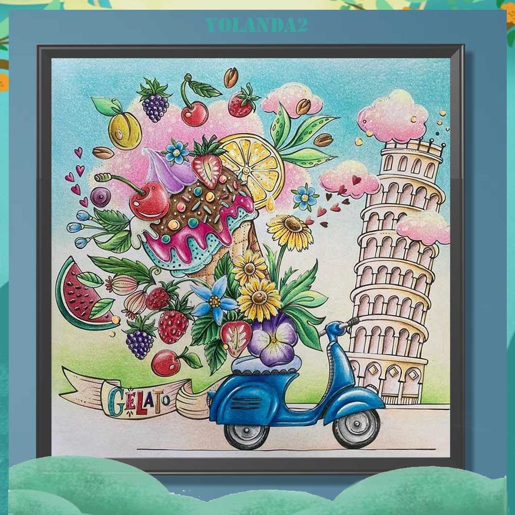 Tranh Đính Đá Kim Cương Toàn Bộ 5D DIY Hình Vẽ Hoa Trang Trí Nhà Cửa Xe Hơi