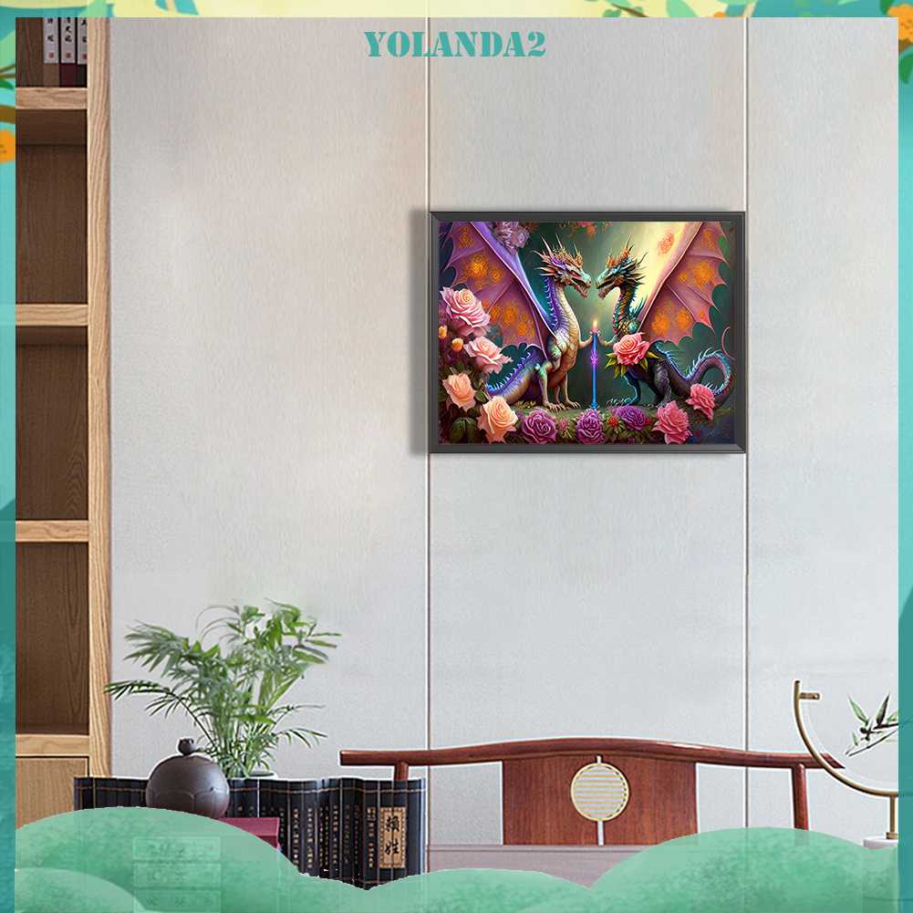 Tranh Đính Đá Kim Cương Toàn Bộ 5D DIY Hình Vẽ Khủng Long