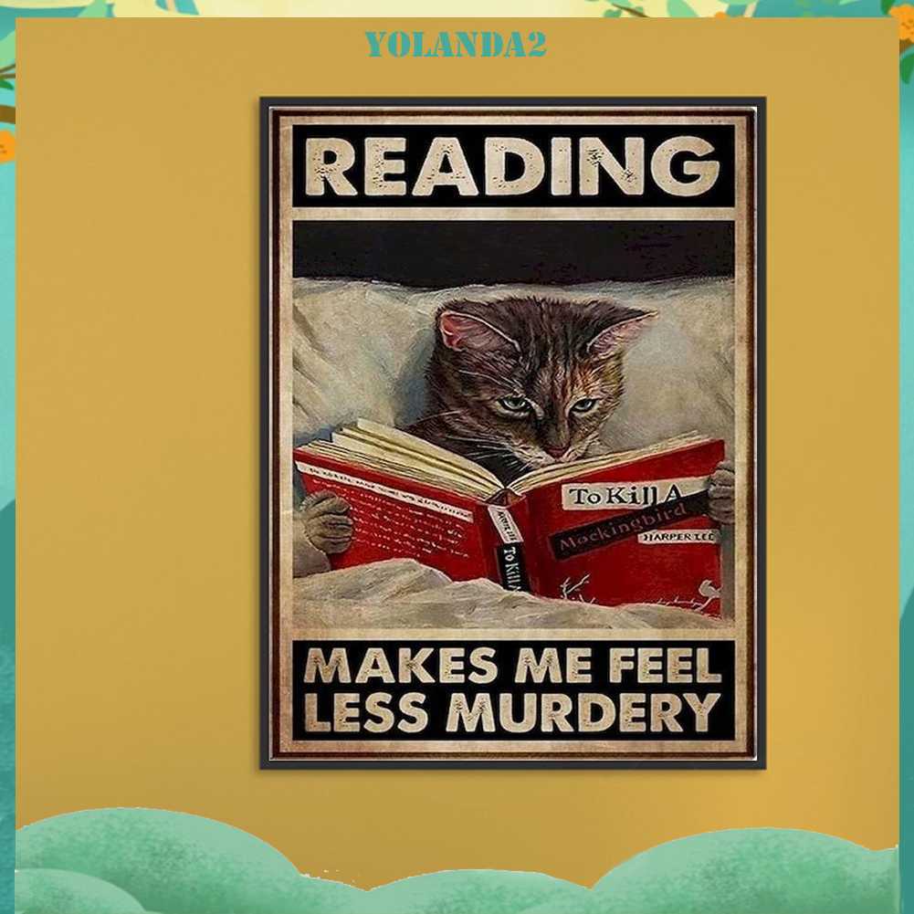 Tranh Đính Đá Kim Cương Toàn Bộ 5D DIY Hình Vẽ Mèo Trang Trí Nhà Cửa