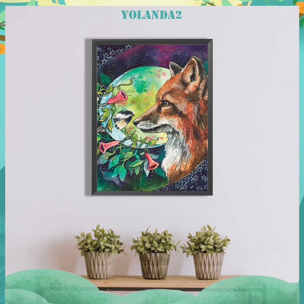 Bộ Tranh Đính Đá 5D Họa Tiết Chú Cáo Độc Đáo DIY Dùng Trang Trí Nhà Cửa