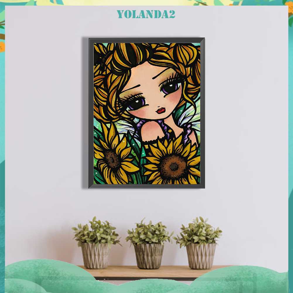 Tranh Đính Đá Kim Cương Toàn Bộ 5D DIY Hình Vẽ Cô Gái Trang Trí Nhà Cửa