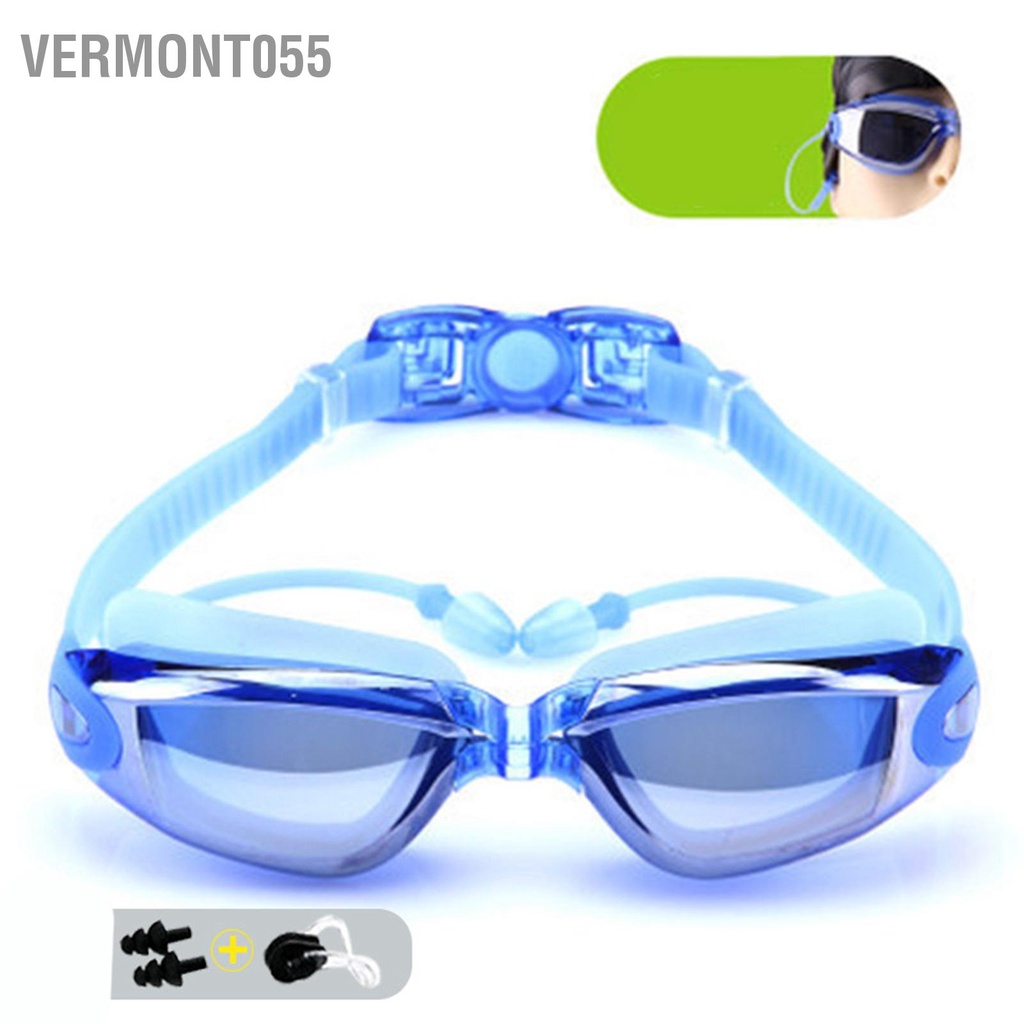 Vermont055 Kính bơi HD Chống sương mù chống nước Khung lớn mạ điện Formen Women