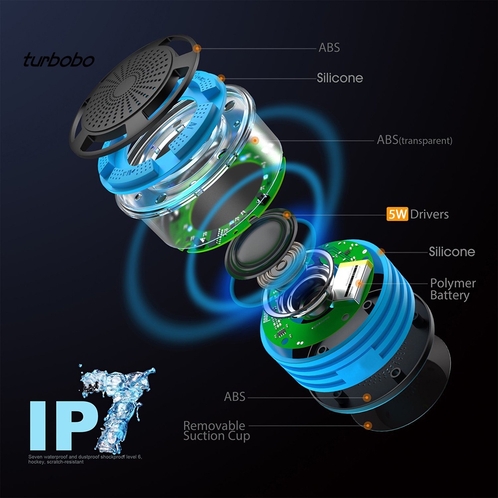 Loa Bluetooth Không Dây Chống Nước Có Đèn LED Tích Hợp Đài FM Và Phụ Kiện