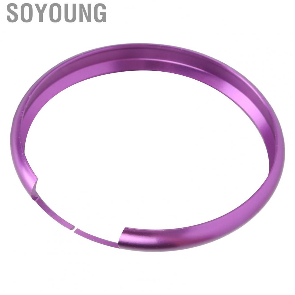 Soyoung Car  Key Fob Decorative  Trim Purple Aluminum Replacement for MINI R55 R56 R57 R58 R59 R60 2008‑on
