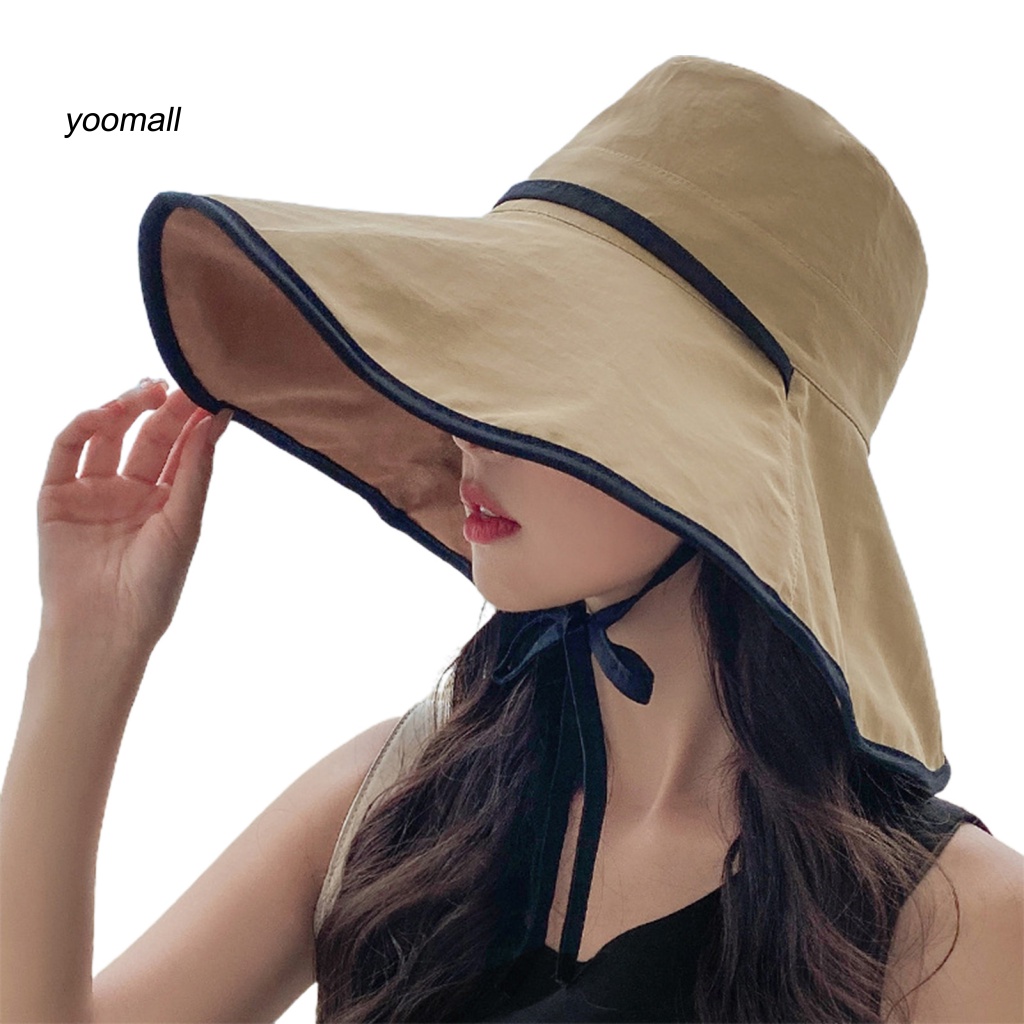 Mũ Chống Nắng Hai Mặt Mềm Mại Thoáng Khí Thoải Mái Thời Trang Mùa Hè Cho Nữ