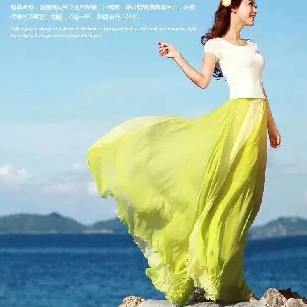 Chân Váy Voan Dáng Dài Thời Trang Đi Biển Xinh Xắn