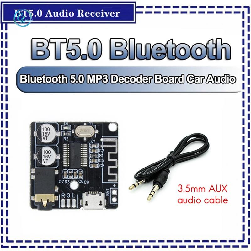 Bảng Mạch Khuếch Đại Âm Thanh Bluetooth + Cáp AUX MP3 Chuyên Dụng Cho Xe Hơi