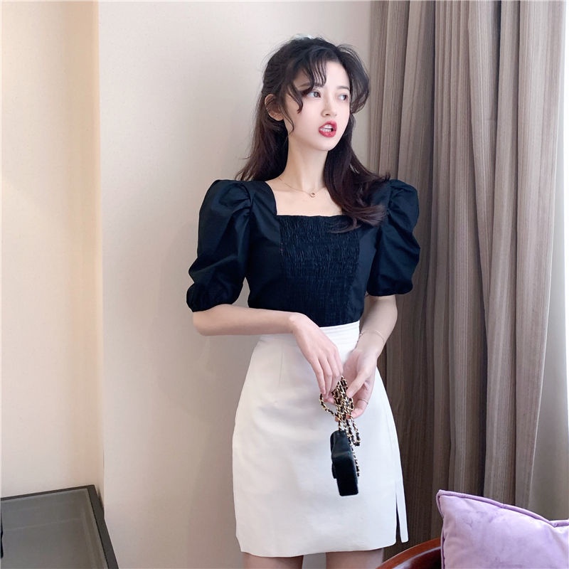 Set Áo Tay Phồng Và Chân Váy Phong Cách Phương Tây Thời Trang Mùa Hè Cho Nữ