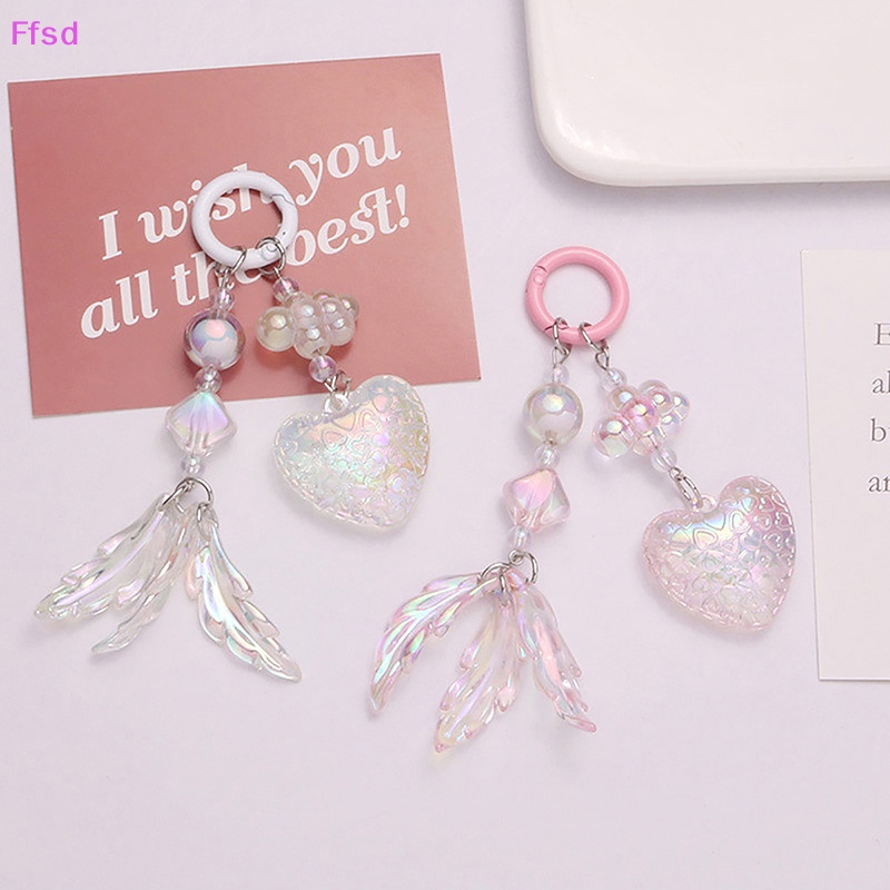 {Ffsd} Móc Khóa Trang Trí Túi Xách / Móc Khóa Hình Trái Tim Lá Nhiều Màu Phong Cách Hàn Quốc Dành Cho Nữ