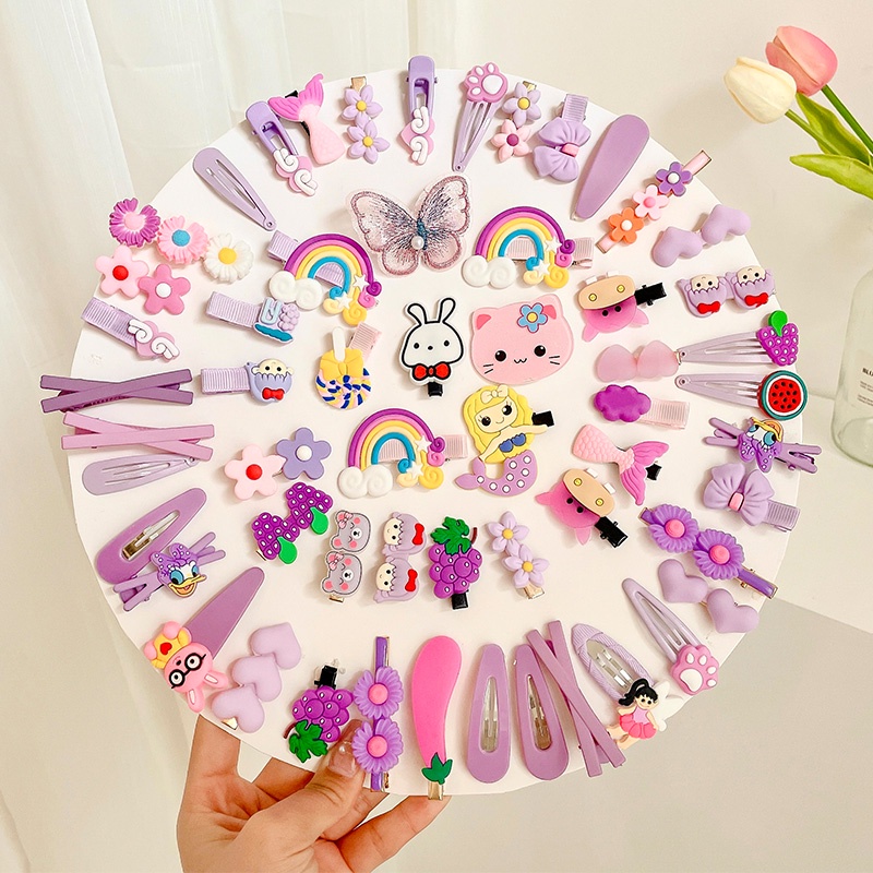 Set 14 Kẹp Tóc Cho Bé Nhiều Màu Dễ Thương Cho Bé Gái