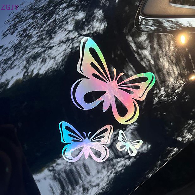 Miếng Dán Trang Trí Xe Hơi / Xe Máy ZGJY Bằng Chất Liệu Vinyl Hình Bướm Xinh Xắn Mới