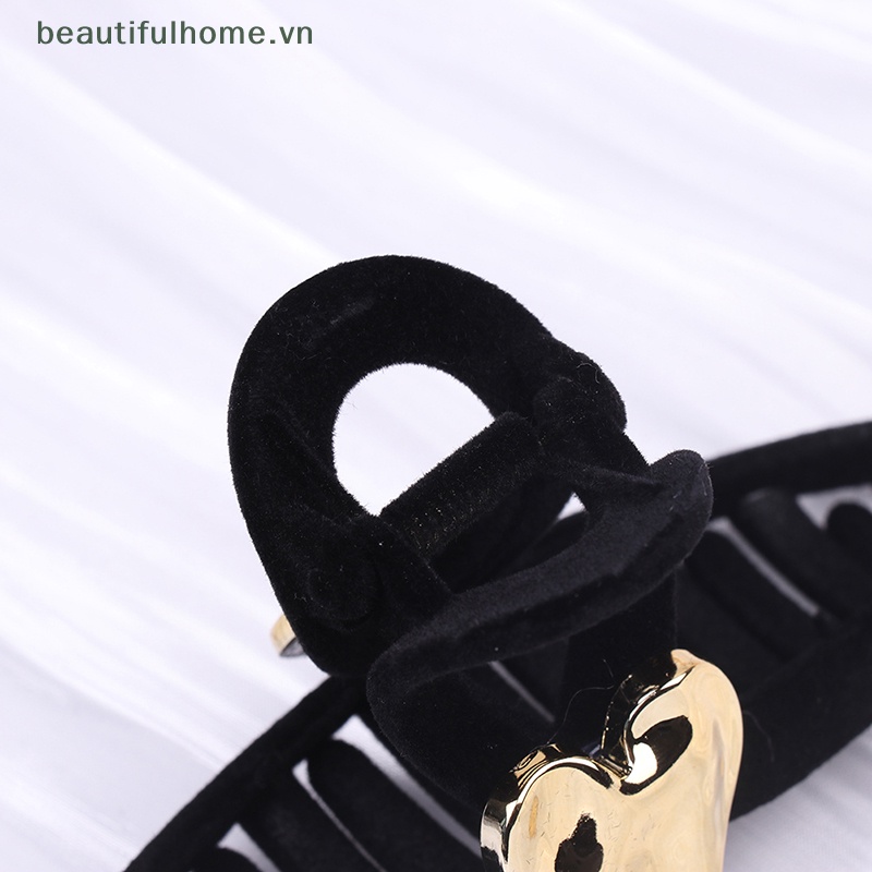 Kẹp Tóc Càng Cua Hình Trái Tim Màu Đen Bằng Nhung Thời Trang Tối Giản Dành Cho Bạn Nữ [beauty]